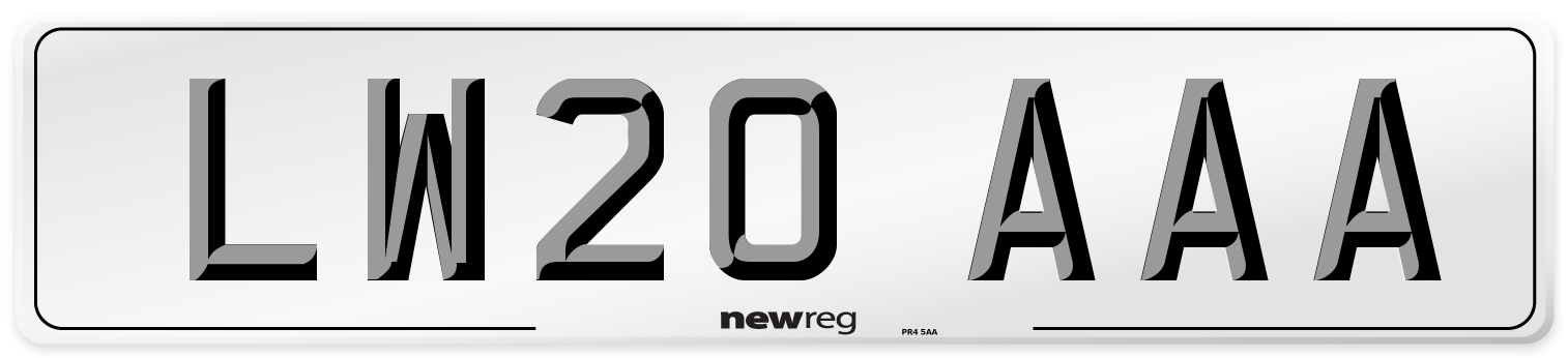 LW20 AAA Number Plate from New Reg